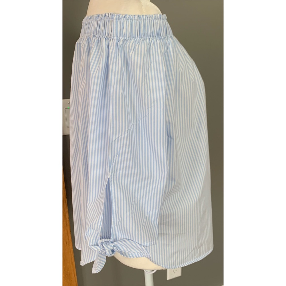 H&M L.O.G.G. White and Light Blue Striped Top - Picture 7 of 8